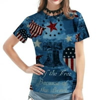 HOMADLES 4. srpnja Košulje za žene - slave kratke rukave Thirts Crew Crt izrez SAD-a u.