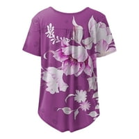 Apepal ženski proljetni-ljetni casual s kratkim rukavima TUNIC TOPS ruffle gumb labave bluze majice