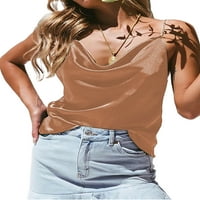 Sexy Dance Lad Casual Tenk top za žene Ljeto Satin Camisole Rezervoar Print Holiday Beachgy Visoka majica