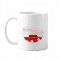 Crvena zastava Tiananmen Mountain Magla zaglica Pottery Cerac kafe Porcelanski čas
