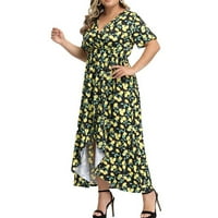 Haljine za ženske zabave Ležerne prilike, Žene Ljeto Plus Veličina Maxi Haljina Tropical Biljni print