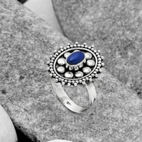Desiregem Prirodni Lapis - Afganistan Sterling srebrni odrasli ženski prsten s. Nakit SDR124636