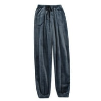 Muške zimske hlače za spavanje za spavanje Flannel Pajama Plish Lounge pantalone pantalone