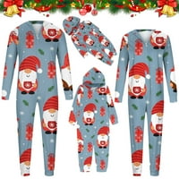 Dadaria Uklapanje božićne pidžame roditelj-dijete Božićni set tiskani kućni had haljina pidžama mame
