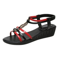 Sandale za potčinjene na nagibu donje rimske cipele Modne ženske sandale Ljetne ženske sandale Sandale za žene crvene 9