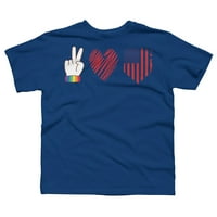 Patriotski poklon 4. jula, mir ljubav Amerika Boys Royal Blue grafički tee - Dizajn ljudi XS