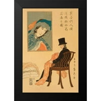 Utagawa, sadahide crna modernog uokvirenog muzeja Art Print pod nazivom - Engleski MAN Sortiranje tkanina
