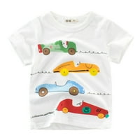 Dyfzdhu Toddler Kids Baby Boys Girls Cars Kratki rukav Crewneck T majice na vrhu Tee odjeća za djecu