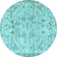 Ahgly Company u zatvorenom okruglom perzijskom svijetloj plavoj tradicionalnim prostirkama površina, 8 'runda