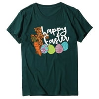 Aoochasliy Womens Easter Thirt Deals Ljetna majica Zeko za ispis vrhovi čvrstih boja kratkih rukava za kratke rukave
