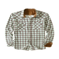 Leuncero Muns Tops Pocket Tunic Majica Lapel izrez Majica Ležerne bluza Plastirano svijetlo zeleno 5xl