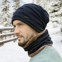 HAXMNOU MUŠKARSKI ZIMSKI Pleteni vjetrootporni šal na kapuljaču za zimu Zimske pletene šešire za muškarce