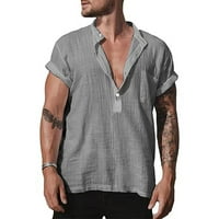 Košulje Corashan Muns, dizajner proljeće Ljeto Muška povremena pamučna posteljina pune boje dugih rukava majica sa dugim rukavima košulje, majice za muškarce