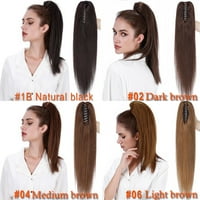 -Day Remy Real Human za kosu za kosu u Ponytail Extension Claw Extensions ravna frizura Duga ravna