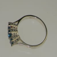 10k bijelo zlato stvarno originalno London Blue Topaz ženski Obećani prsten - veličina 8.25