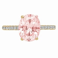 2.21ct ovalni rez ružičasti simulirani dijamant 18k žuti zlatni gravirajući izjavu bridalne godišnjice Angažovanje vjenčanog prstena veličine 10.5