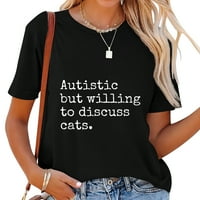 Autizam autističan asd aspie mačji životinjski mačići mačka jedinstvene majice kratkih rukava za žene - trendi i moderan grafički kratki tih sa podebljanim otiscima