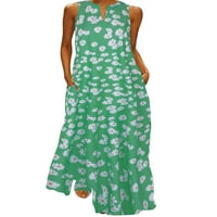 Dame Hawaiian Split Maxi haljine žene sa slobodnim ljetnim plažom sandress bez rukava Daisy tiskana