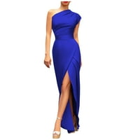 Haljine za žene tiskane jedno večernje navečernu haljinu Maxi Leisure Letth haljina bez rukava Blue 2xL