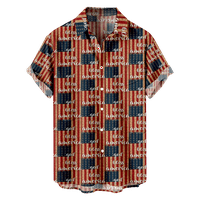 4. jula muška havajska majica USA Nacionalna zastava T majice Grafički print košulja 3D Print Dnevni odmor Holiday rukav s odjećom Odjeća s odjećom Slatka crtana casual