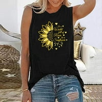 GDFUN ženska modna casual labava suncokretorica serija tiskane bez rukava na vrhu Thirts majice za žene