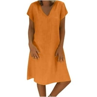 Finelylove sundrese za ženske haljine koje sakriju trbuh masti s kratkim rukavima na narančastoj kratkih