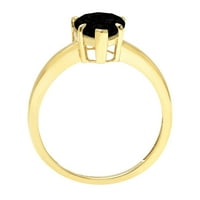 1. CT sjajan krug Clear Simulirani dijamant 18K žuti zlatni pasijans prsten sz 5.5