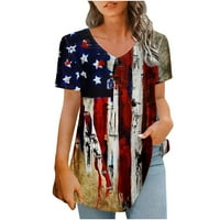 Ženske košulje s kratkim rukavima plus veličina modna žena kauzalna nezavisnost Dan ispisa bluza kratkih