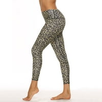 Work Loggings Butt Lijecting Tummy Control Workging gamaše za žene Digitalni leopard Fitness Yoga odijelo Sweatpants Gold L