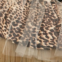 FESFESFES NOVOCROBER GIRL Ljetna odjeća Jednobojni prsluk Leopard Mesh Suknje Spring Spremanje