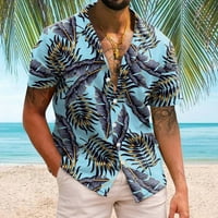 Muška modna bluza Top Tropic Style Print Hawaii Ljeto Okrenite košulju ogrlice Casual Short Spring Revel