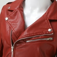 Ženski kaputi Trendy Plus size kože dugih rukava sa dugim rukavima ugrađene umjetne kožne jesene kratke tanke jakne