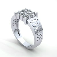 Prirodno 0,15ct okrugli rez dijamantski muški okupljeni zaručni prsten od prstenastog 14k ruža, bijelo ili žuto zlato FG VS