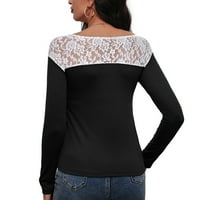 Čipka duga modna bluza ručica ruba i ležerne čvrstog spajanja u boji žene vrhunske ženske bluze suhe
