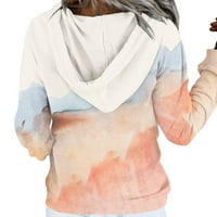Hoodies za žene Ženska boja Štampana modna gornja majica s kapuljačom dugih rukava ležerna dukserica