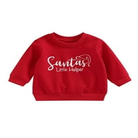 Franhais Toddler Kid Jesenski pulover, slovo Ispis dugih rukava sa dugim rukavima, labavi duks za dječake