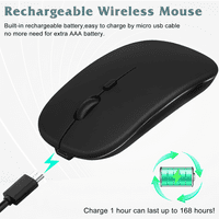2.4GHz i Bluetooth punjivi miš za vivo Y Standard Bluetooth bežični miš za laptop MAC iPad Pro Computer Tablet Android Midnight Crna
