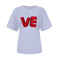 Bluze za žene Ženska modna dana zaljubljenih za Valentinovo Top majica Top Dame Top svijetlo Siva 3xl