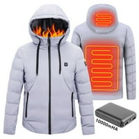Avamo muškarac Elektrirana jakna, lagani kaputirani kaput, grijana odjeća s dugim rukavima, zimska vanjska topla USB jakna za grijanje kaput odjeća za odjeću sa napajanjem sa napajanjem