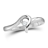 Ženska solidna 10kt bijela zlatna okrugla Diamond Solitaire Promise Ring CTTW Veličina prstena 8