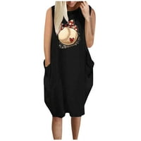 Baseball mama haljina za žene slatka softball grafičar midi tenčana haljina Ležerna ljetna haljina za