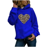 Hoodies za žene Jesen Zima Žene Ležerne dukseve Jumper Tops Ladies Leopard Ispis Duks bluza Tee