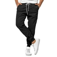 Stright pantalone sa crtežom za muškarce Čvrsto lagane joggere hlače crna veličina L