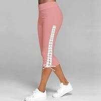 Drpgunly Womens Fashion, modni čvrsti zavoj elastični struk obrezane casual capri pantalone za žene,