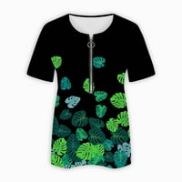 Košulje za žene plus veličine Vintage Estetski leptir zip up v vrat kratki rukav ljetni vrhovi svilene