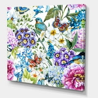 Art DesimanArt Vibrant Wild Spring Listovi i divlji cvjetovi XII Moderna platna zidna umjetnost Art