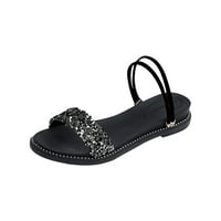 Ljetne ravne sandale Žene Mother Day Pokloni Cipele Ležerne prilike Roman Sandals Crna veličina 40