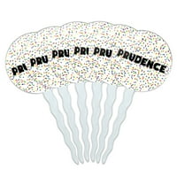 Prudence Cupcake Picks Toppers - set - Mullicolorired Speckles