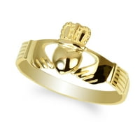 Ženski žuti GP visokog poliranog poliranog prstena bez kamena veličine 8