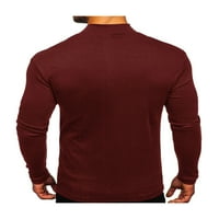 PUDCOCO muške zimske solidne boje Turtleneck majica Slim Fit pulover s dugim rukavima